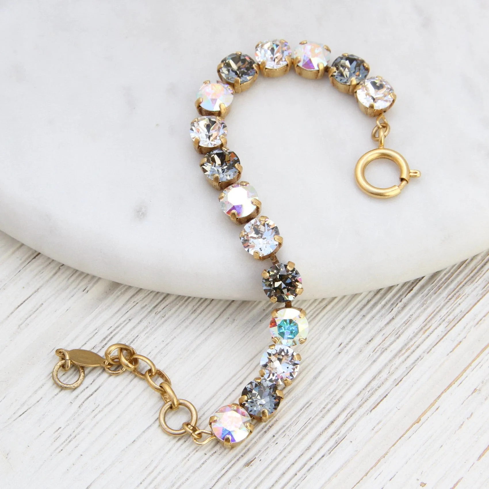 Crystal Line Bracelet - Gold Plate