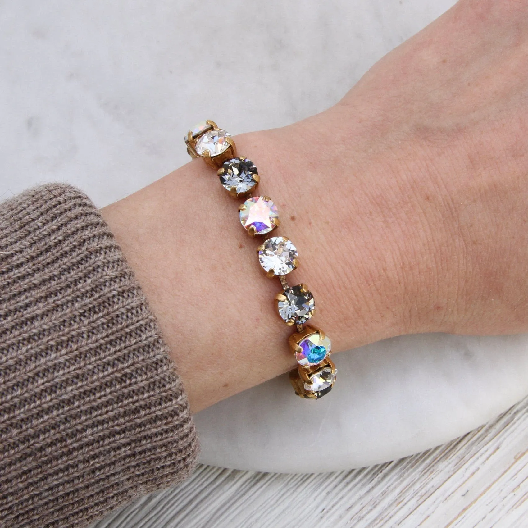 Crystal Line Bracelet - Gold Plate