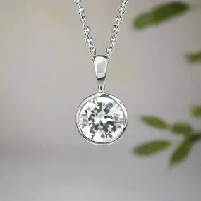 Cubic Zirconia Bezel Necklace