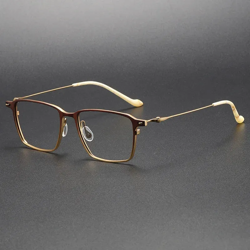 Cubojue Mens Full Rim Square Titanium Reading Glasses Bg71697