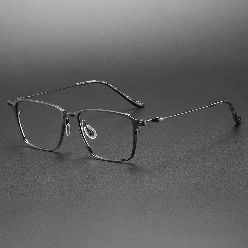 Cubojue Mens Full Rim Square Titanium Reading Glasses Bg71697
