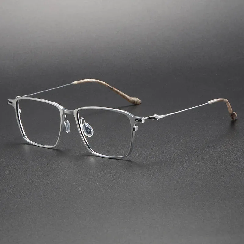 Cubojue Mens Full Rim Square Titanium Reading Glasses Bg71697