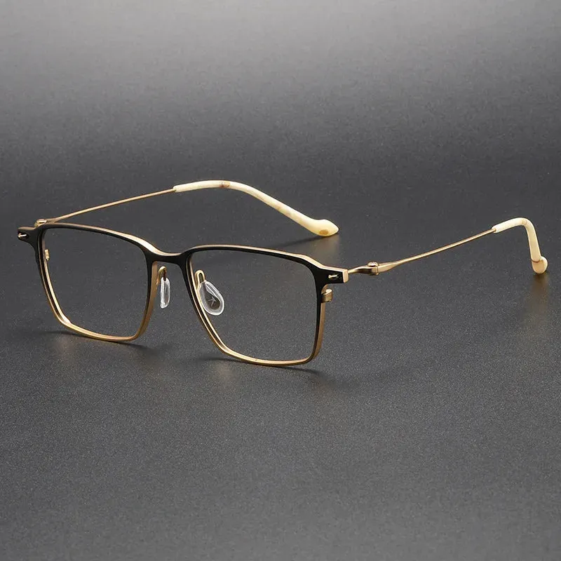 Cubojue Mens Full Rim Square Titanium Reading Glasses Bg71697