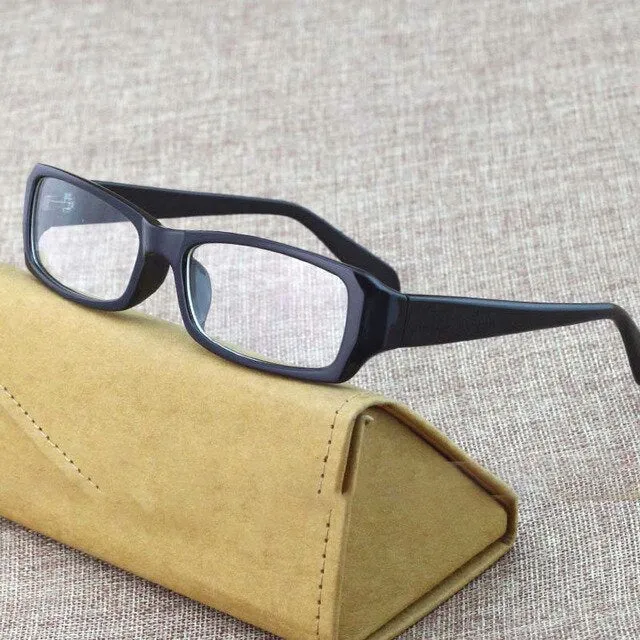 Cubojue Unisex Full Rim Rectangle Tr 90 Titanium Myopia Reading Glasses 2819