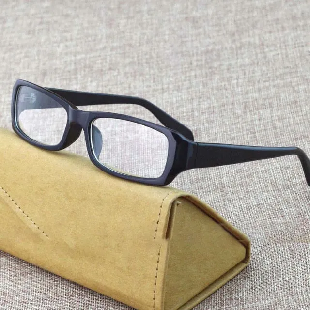 Cubojue Unisex Full Rim Rectangle Tr 90 Titanium Myopia Reading Glasses 2819