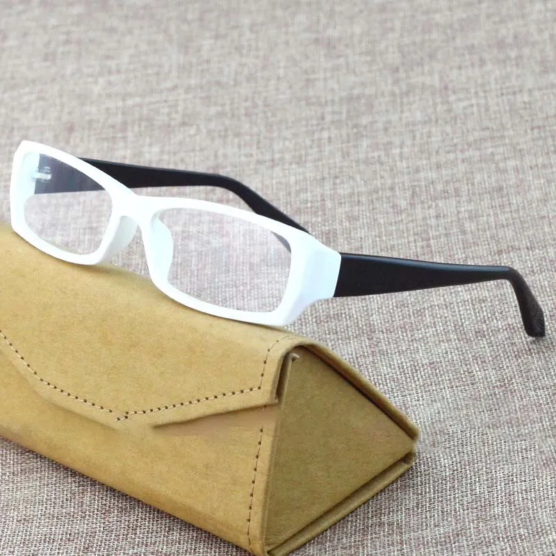 Cubojue Unisex Full Rim Rectangle Tr 90 Titanium Myopia Reading Glasses 2819