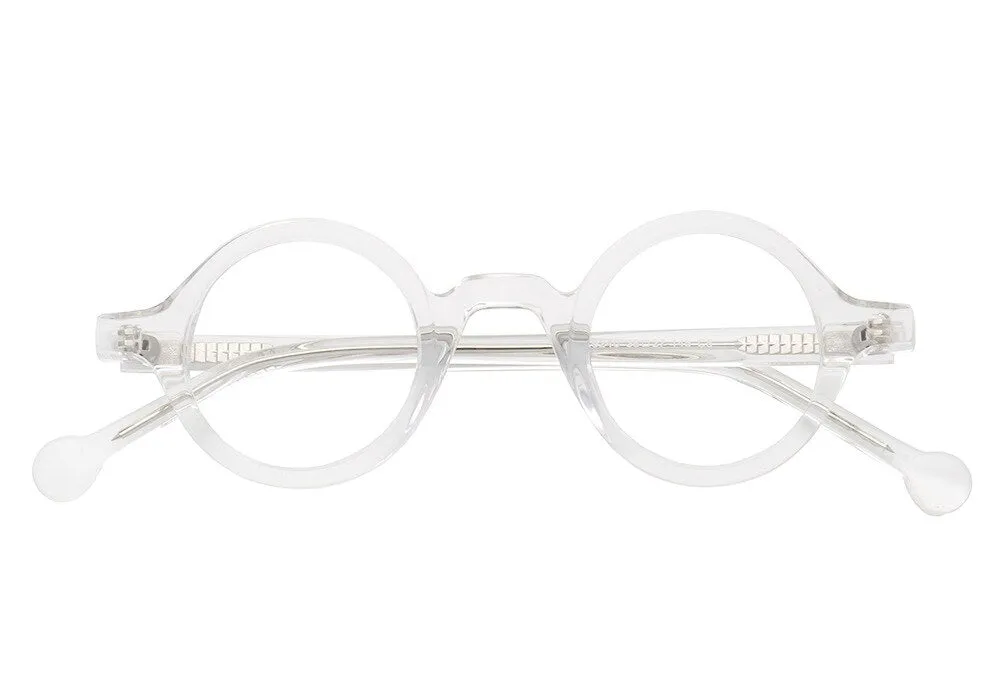 Cubojue Unisex Full Rim Small Round 38mm Acetate Hyperopic Reading Glasses A916