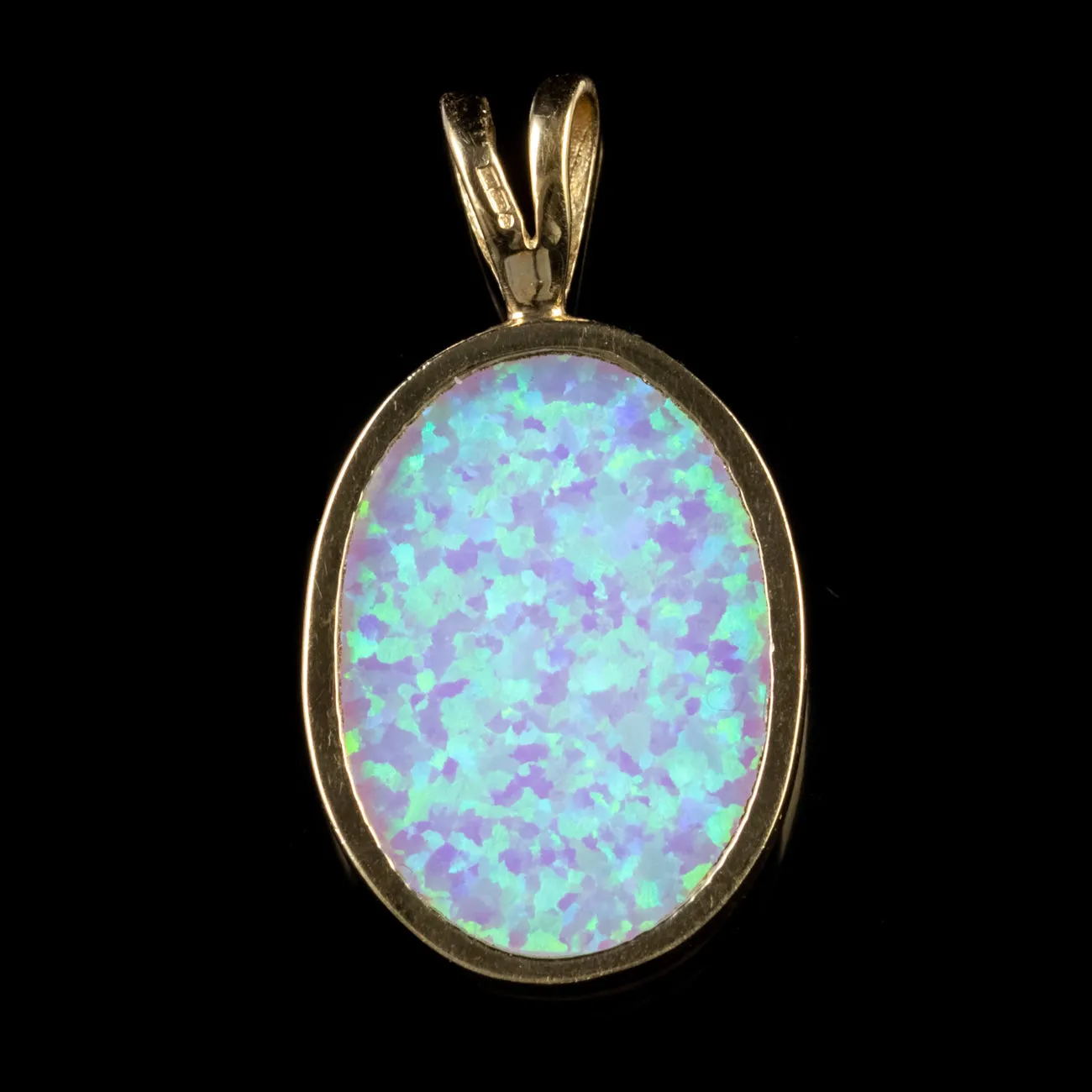 Cultured Opal Pendant 9Ct Gold 15Ct Opal