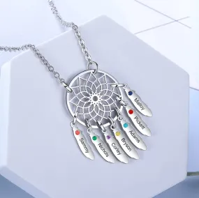 Custom Family Name Dream Catcher Necklace
