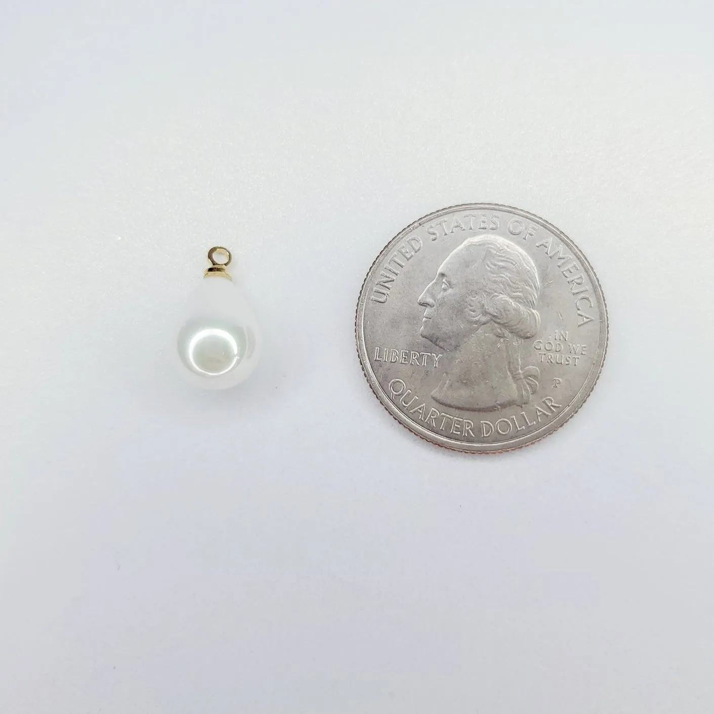 Dainty Seashell Pearl Teardrop Charm