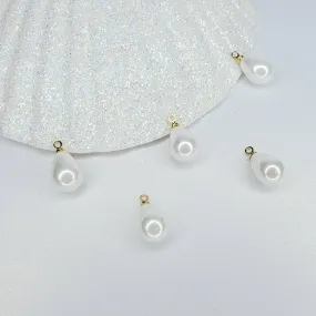 Dainty Seashell Pearl Teardrop Charm