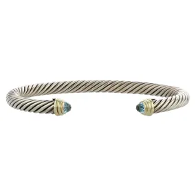 David Yurman Cable Classic Bracelet with Blue Topaz