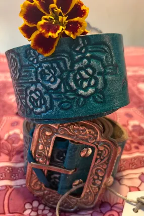 DESERT ROSE LEATHER BELT TURQUOISE