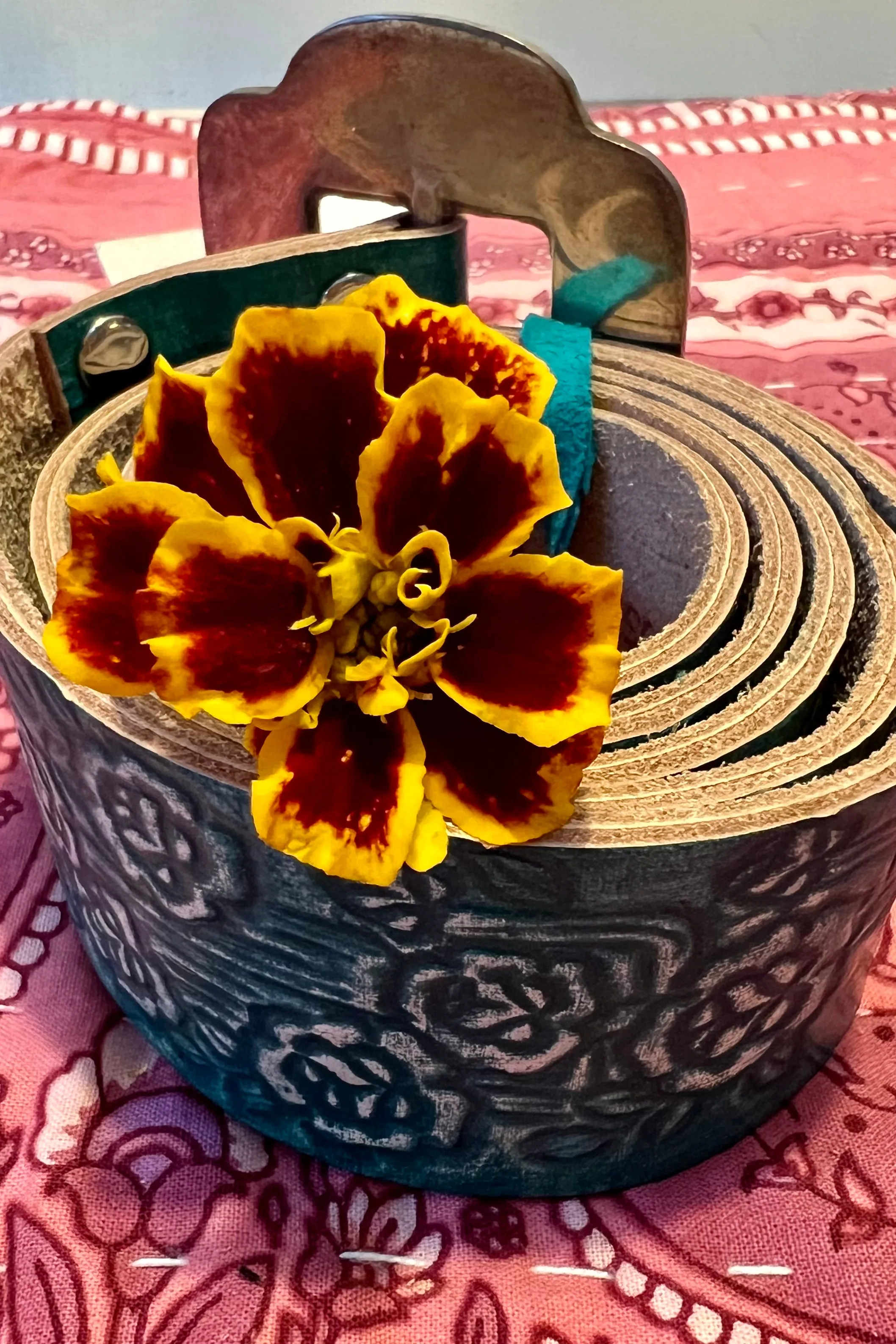 DESERT ROSE LEATHER BELT TURQUOISE