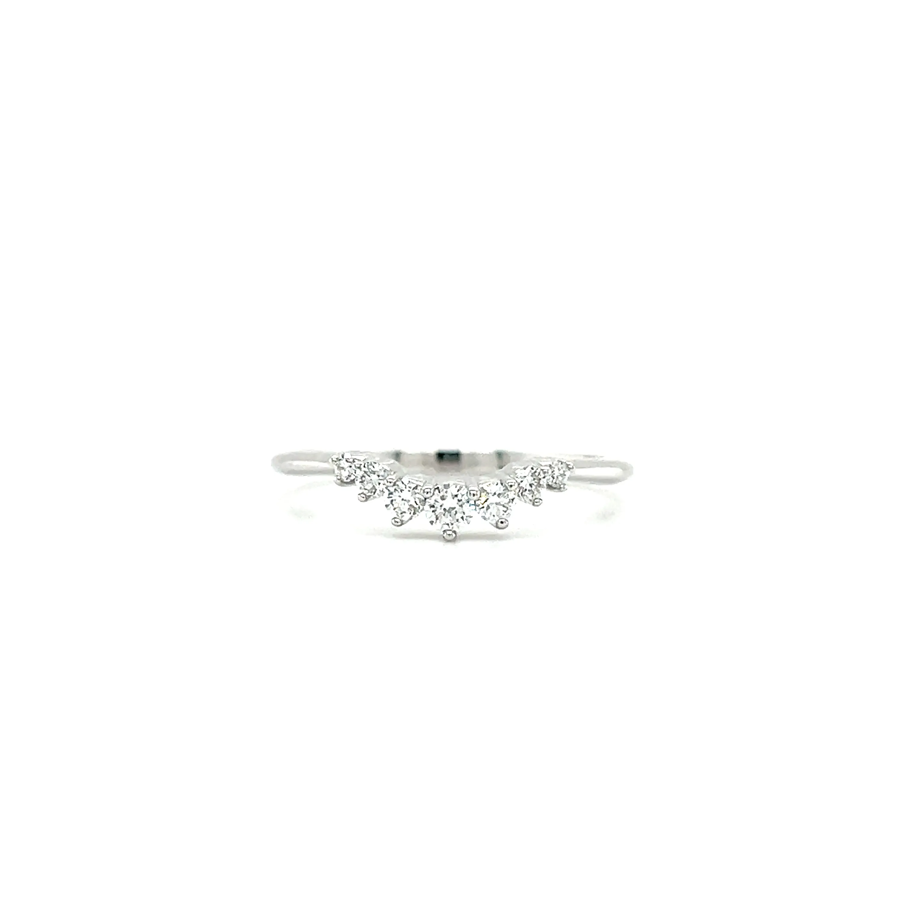 Diamond Contour Ring with 0.2ctw of Diamonds in 14K White Gold
