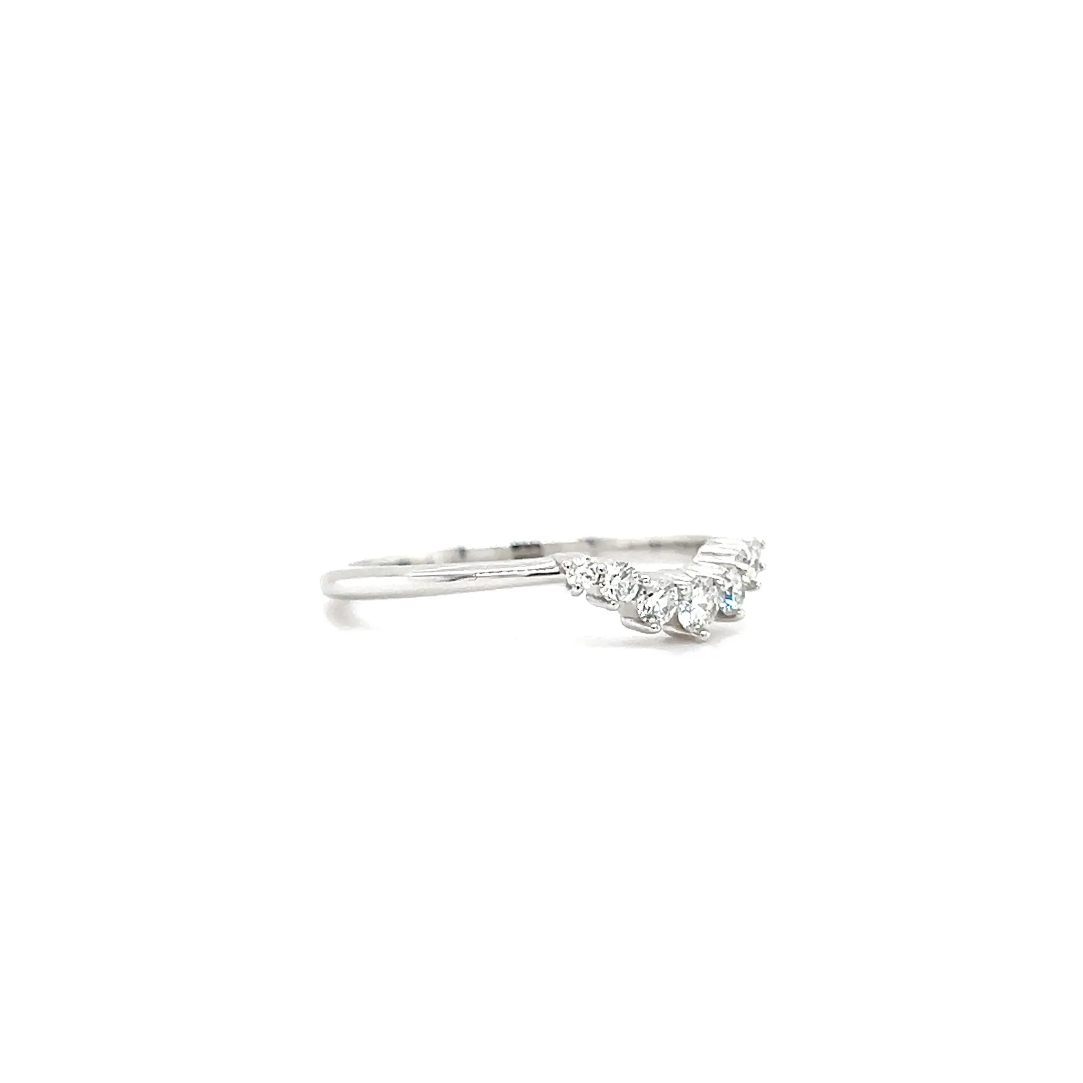Diamond Contour Ring with 0.2ctw of Diamonds in 14K White Gold