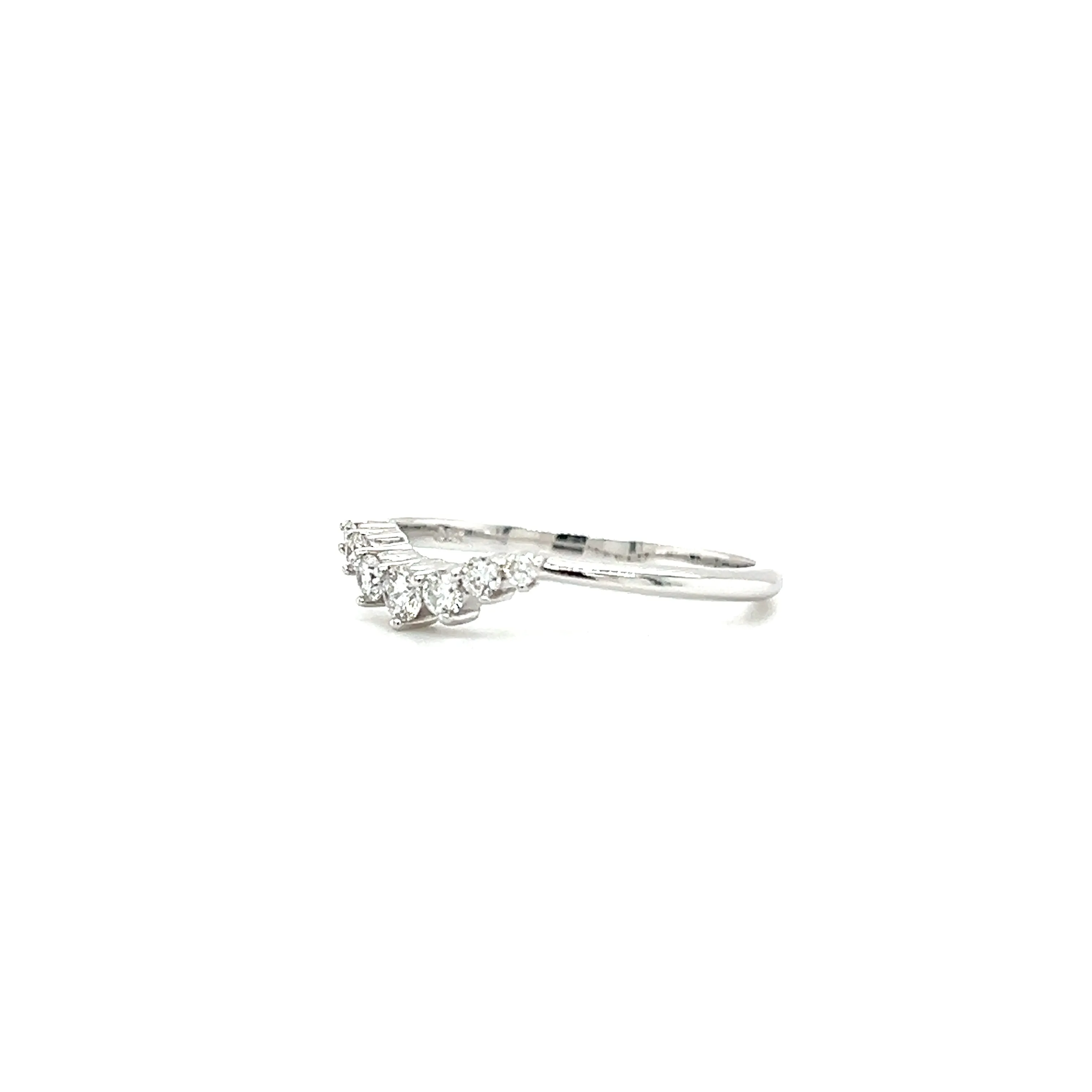 Diamond Contour Ring with 0.2ctw of Diamonds in 14K White Gold