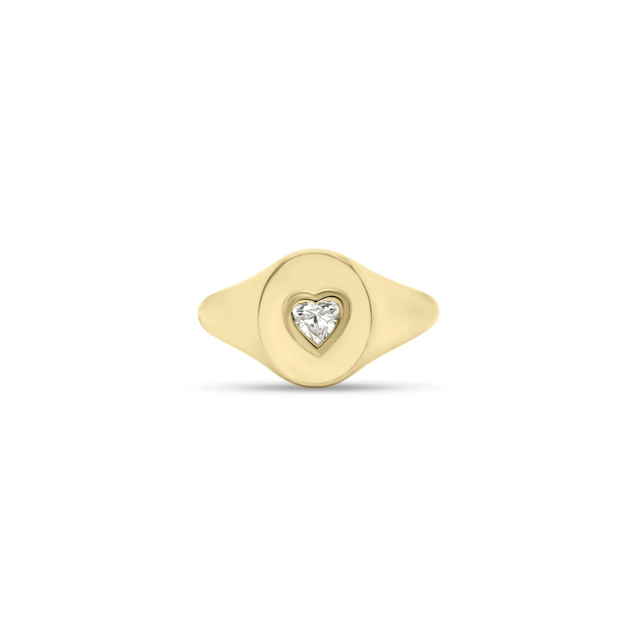 Diamond Heart Signet Ring