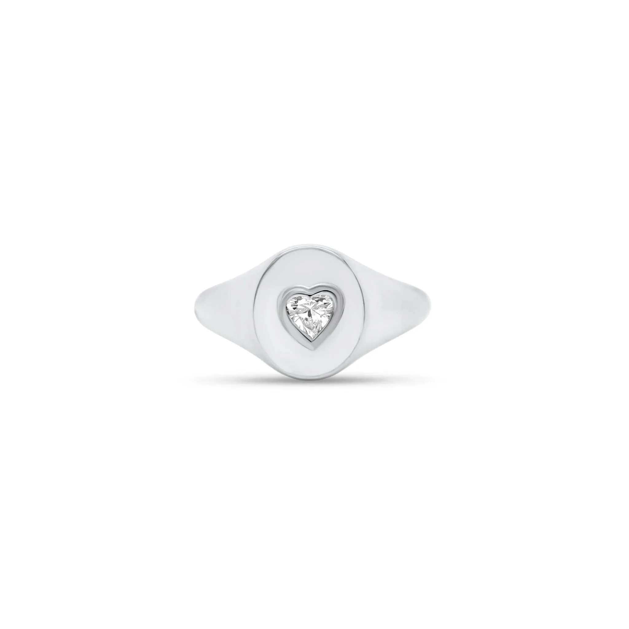 Diamond Heart Signet Ring