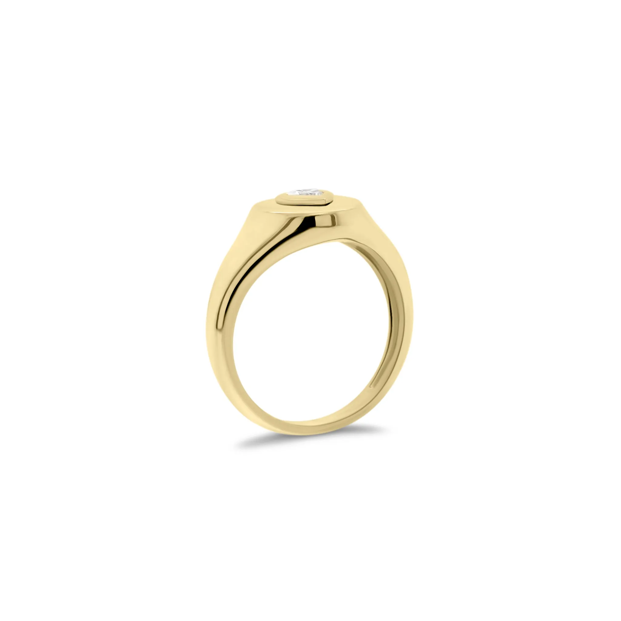 Diamond Heart Signet Ring