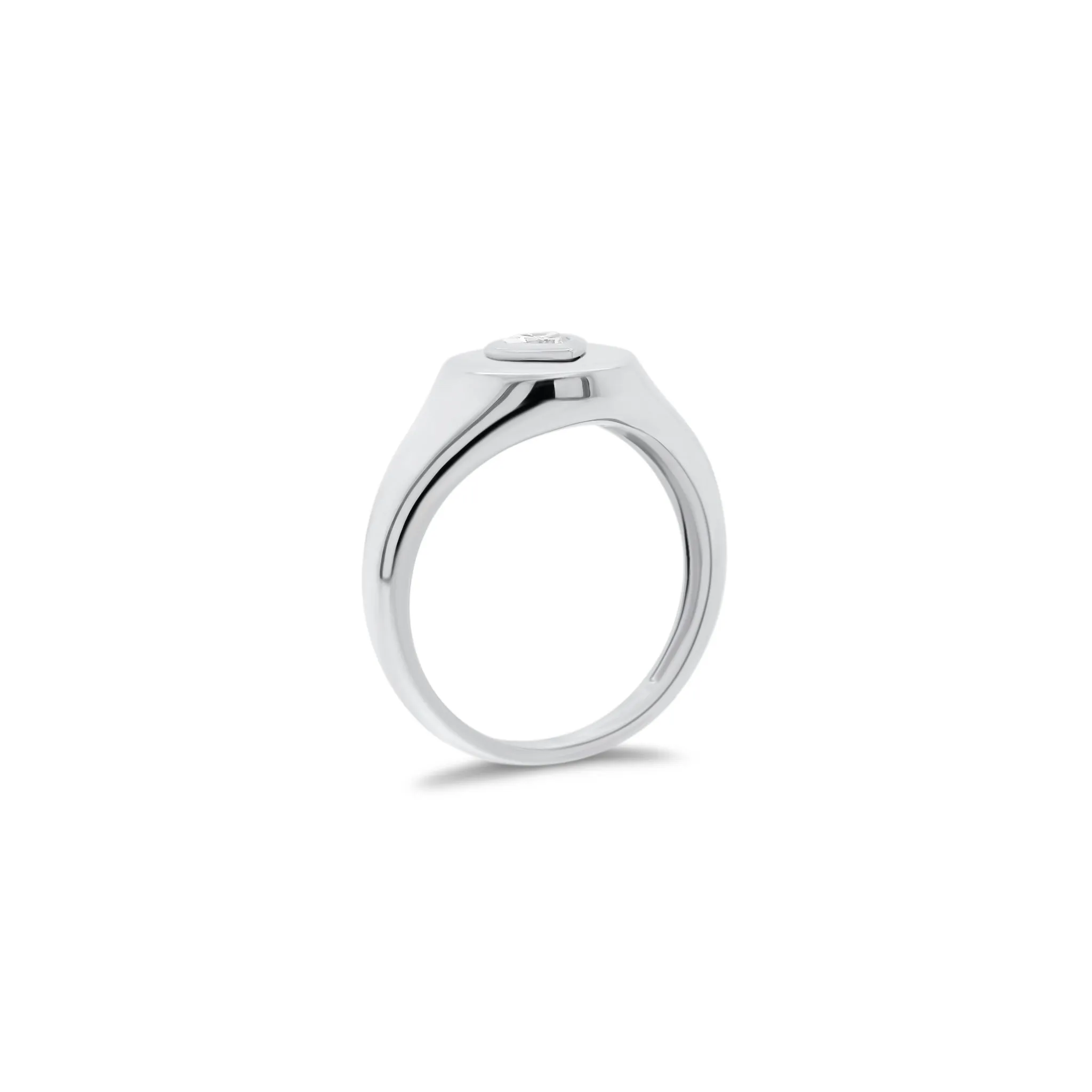 Diamond Heart Signet Ring