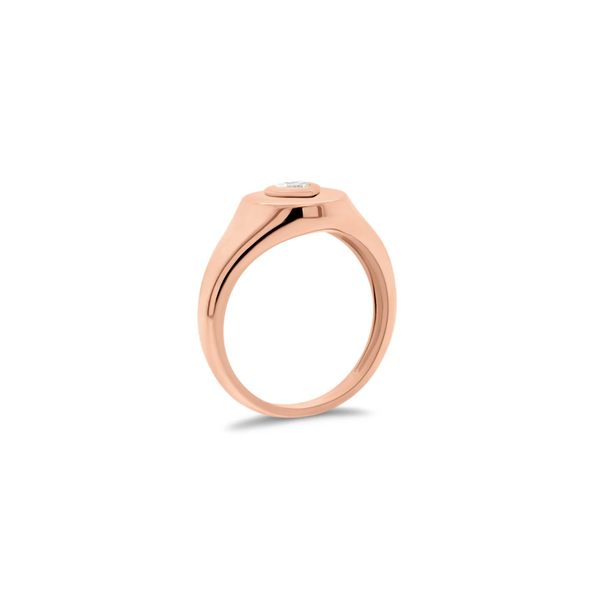 Diamond Heart Signet Ring