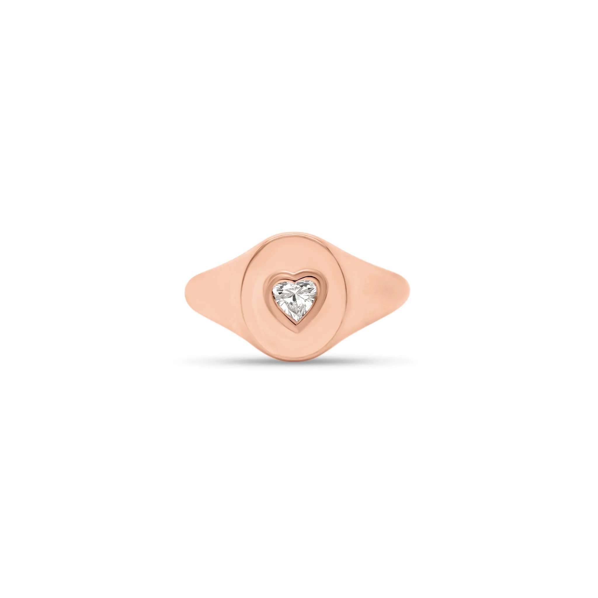 Diamond Heart Signet Ring