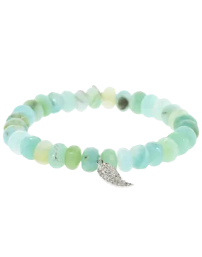 Diamond Pave Mini Wing Peruvian Opal Bracelet