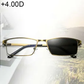 Dual-purpose Photochromic Presbyopic Glasses,  4.00D(Gold)