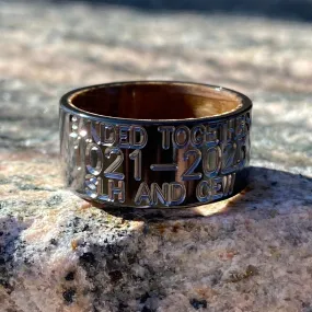 Duck Band Black Wedding Bands USA Made Personalize Whiskey Barrel Rings USA Made