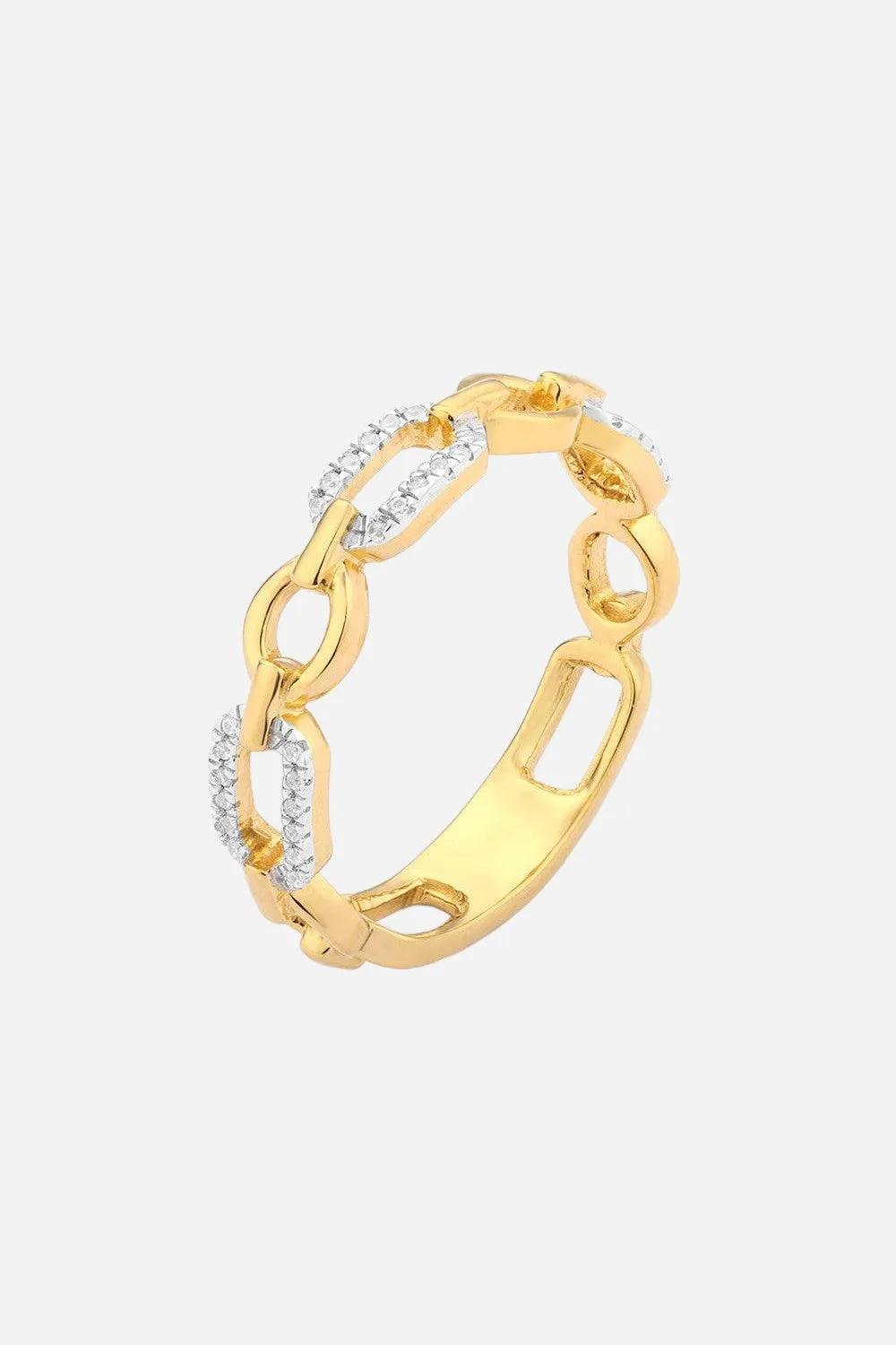 Ella Stein Linked Forever To You Stackable Ring in Yellow Gold - Size 7