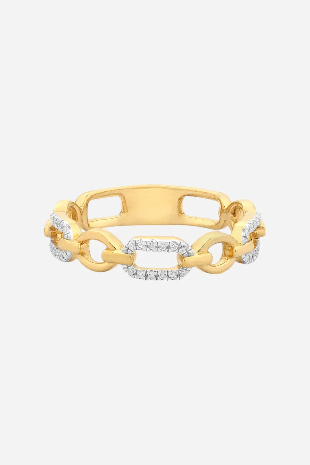 Ella Stein Linked Forever To You Stackable Ring in Yellow Gold - Size 7