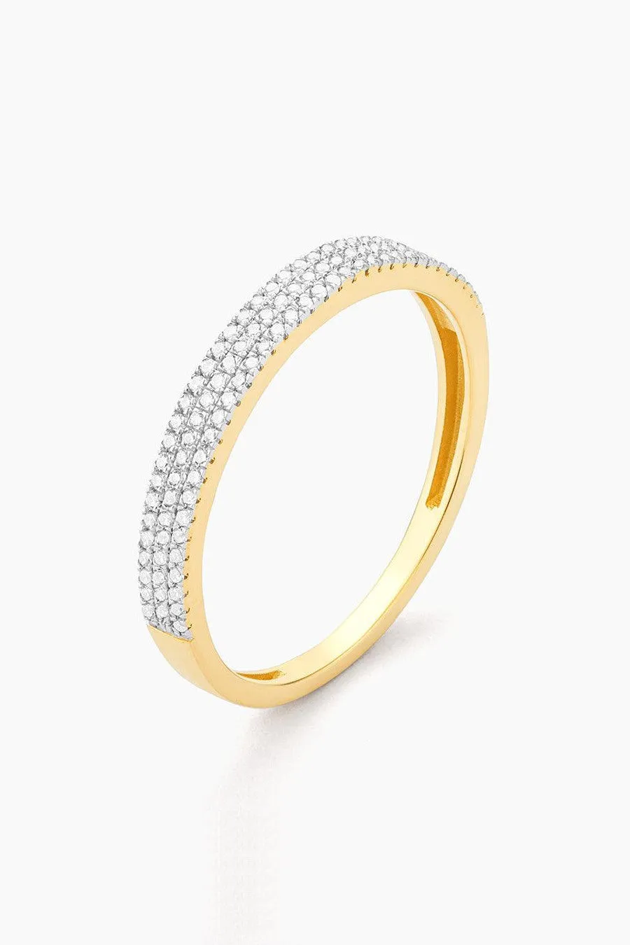Ella Stein Triple Row Stackable Ring in Gold - Size 5