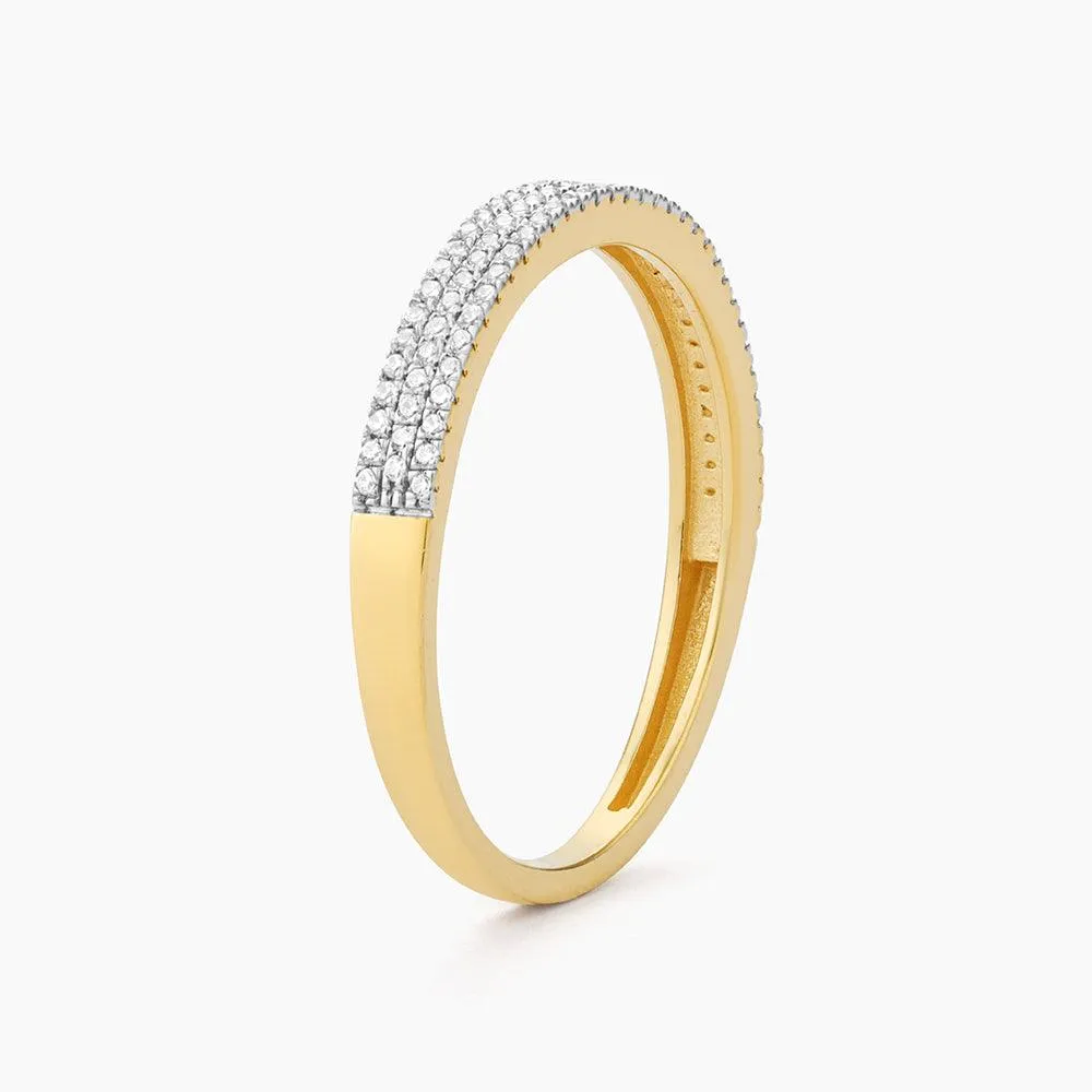 Ella Stein Triple Row Stackable Ring in Gold - Size 5