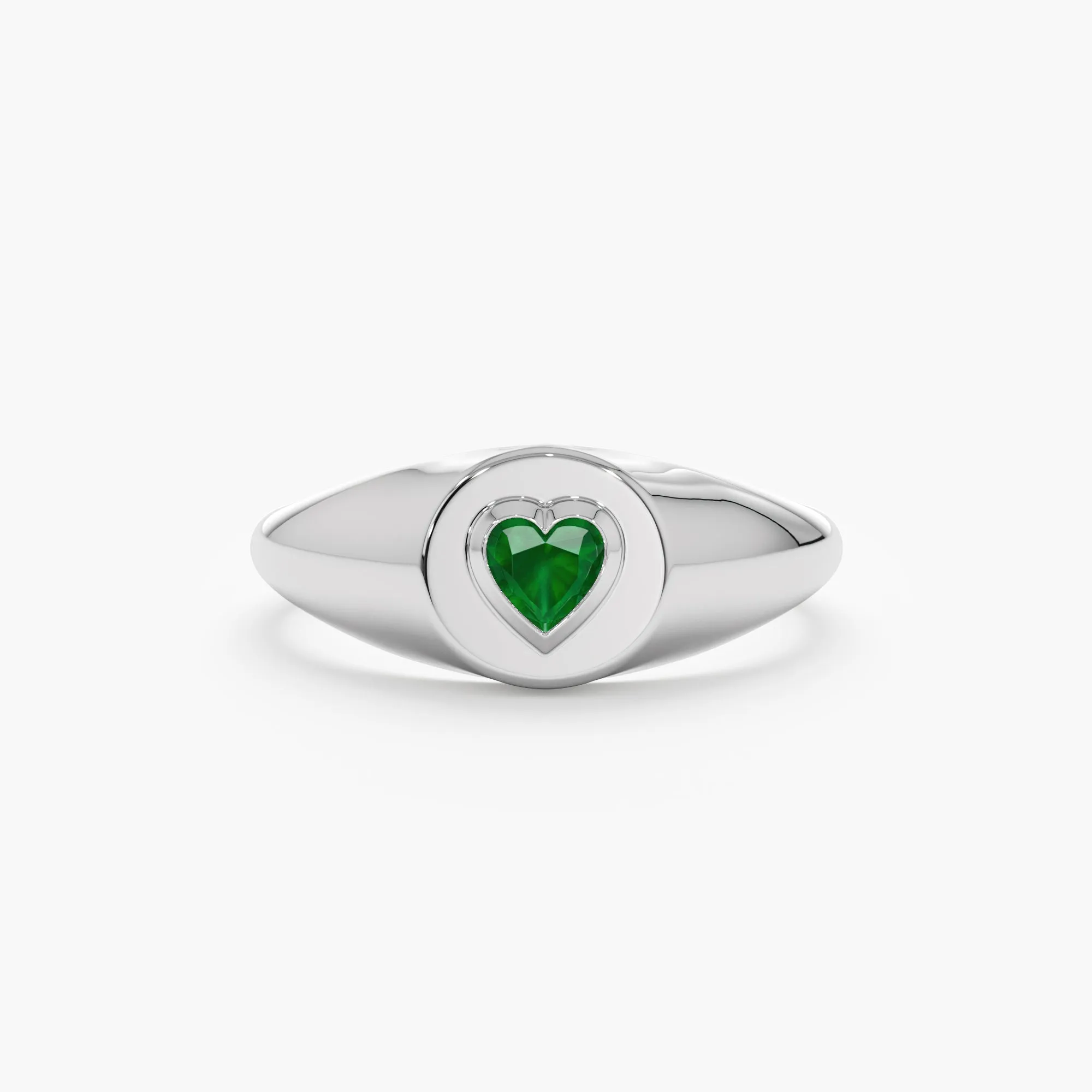 Emerald Heart Signet Ring, Lilliana