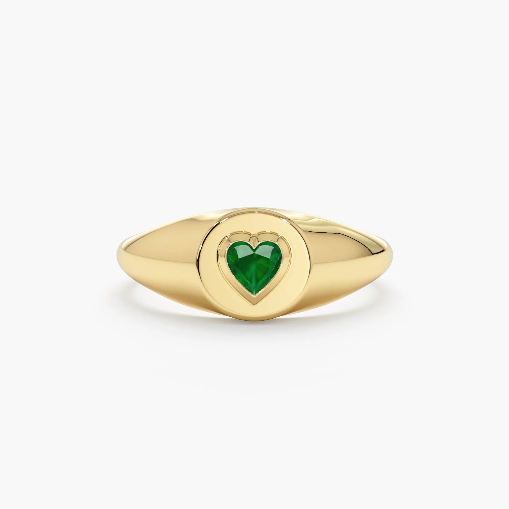 Emerald Heart Signet Ring, Lilliana