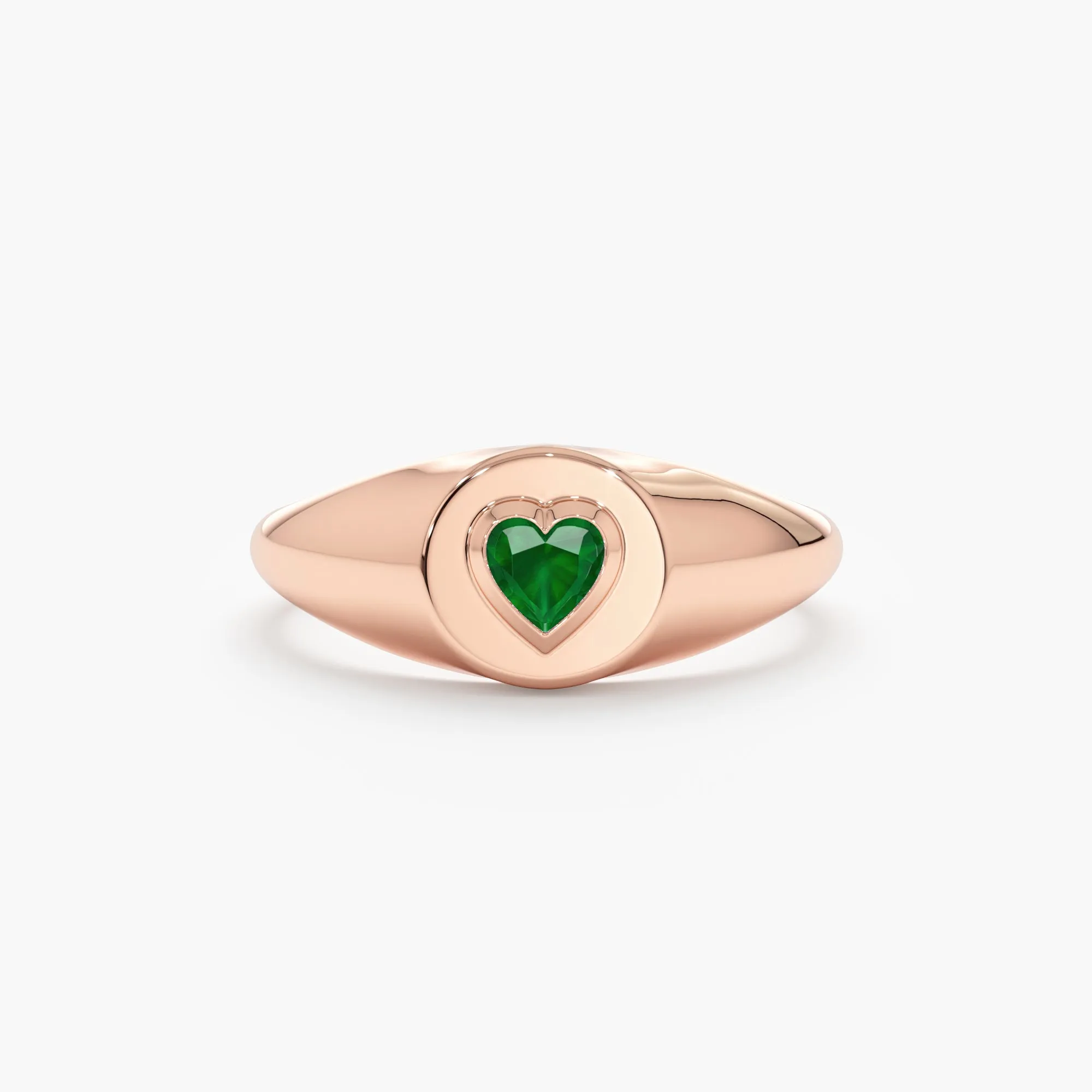 Emerald Heart Signet Ring, Lilliana