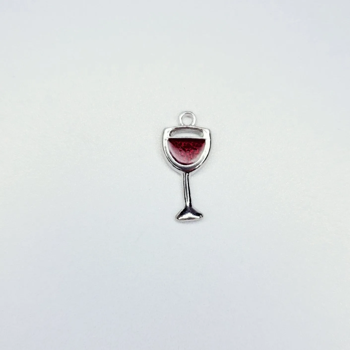Enamel Red Wine Glass Charm- Available in Gold & Silver!