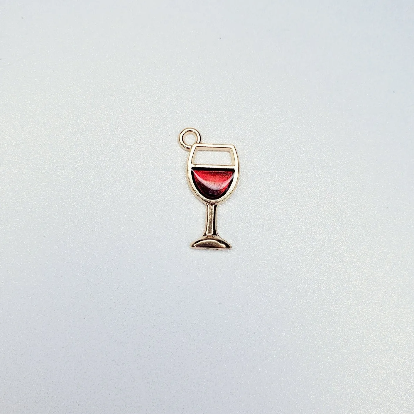 Enamel Red Wine Glass Charm- Available in Gold & Silver!