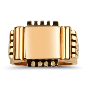 Estate 14K Rose Gold Vintage Soviet Union Signet Ring