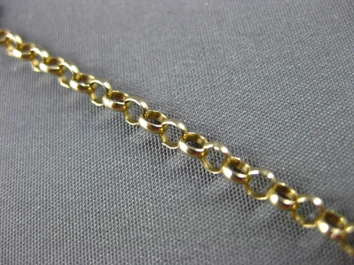 ESTATE LONG 14KT YELLOW GOLD 3D HEART BY THE YARD ANKLE BRACELET #23361