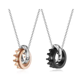 Eternal Love Crown Pendant Matching Necklaces | Jovivi