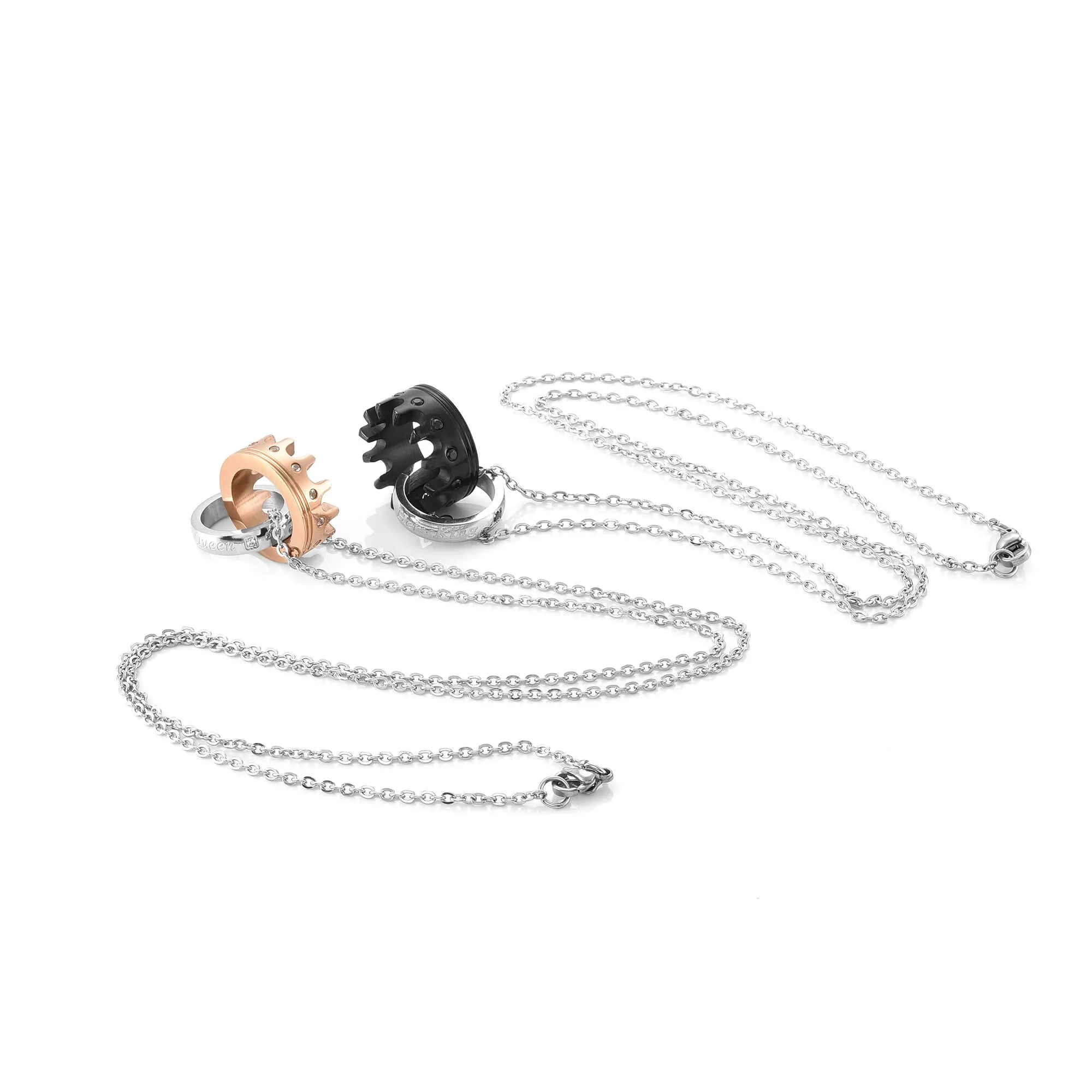 Eternal Love Crown Pendant Matching Necklaces | Jovivi