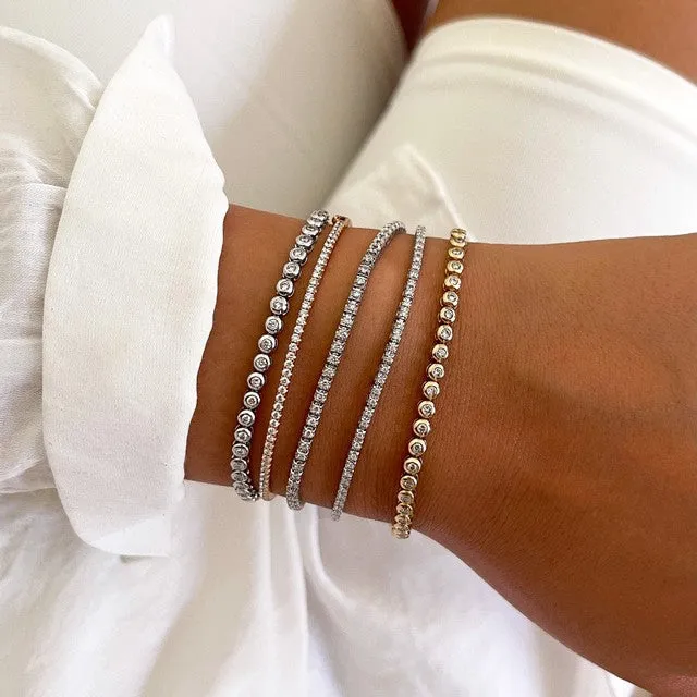 Everyday Diamonds Collection 1.00ct Diamond Rubover Tennis Bracelet | 9K White Gold
