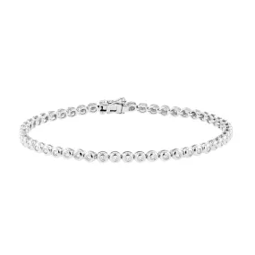 Everyday Diamonds Collection 1.00ct Diamond Rubover Tennis Bracelet | 9K White Gold