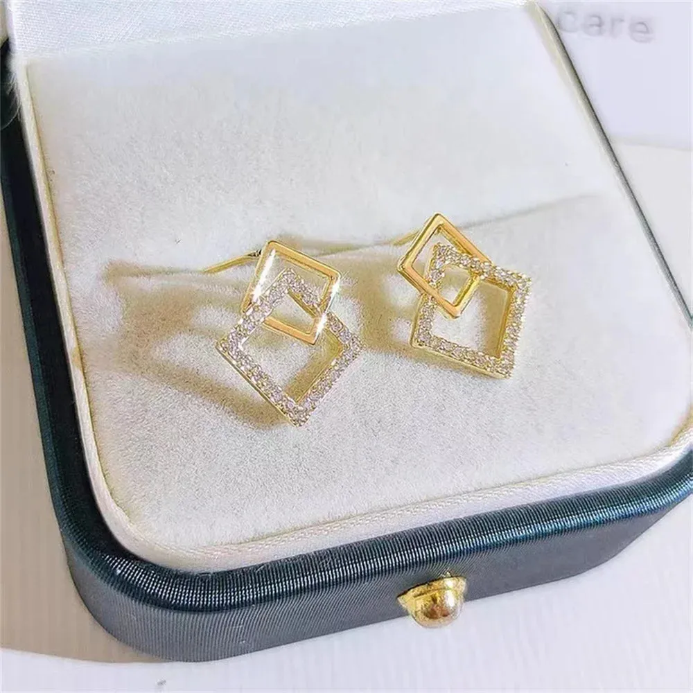 Fashion Square Earrings Eye-catching Geometric Trendy Luxury Earrings For Women Couple Gift Wedding Party Jewelry Accessories