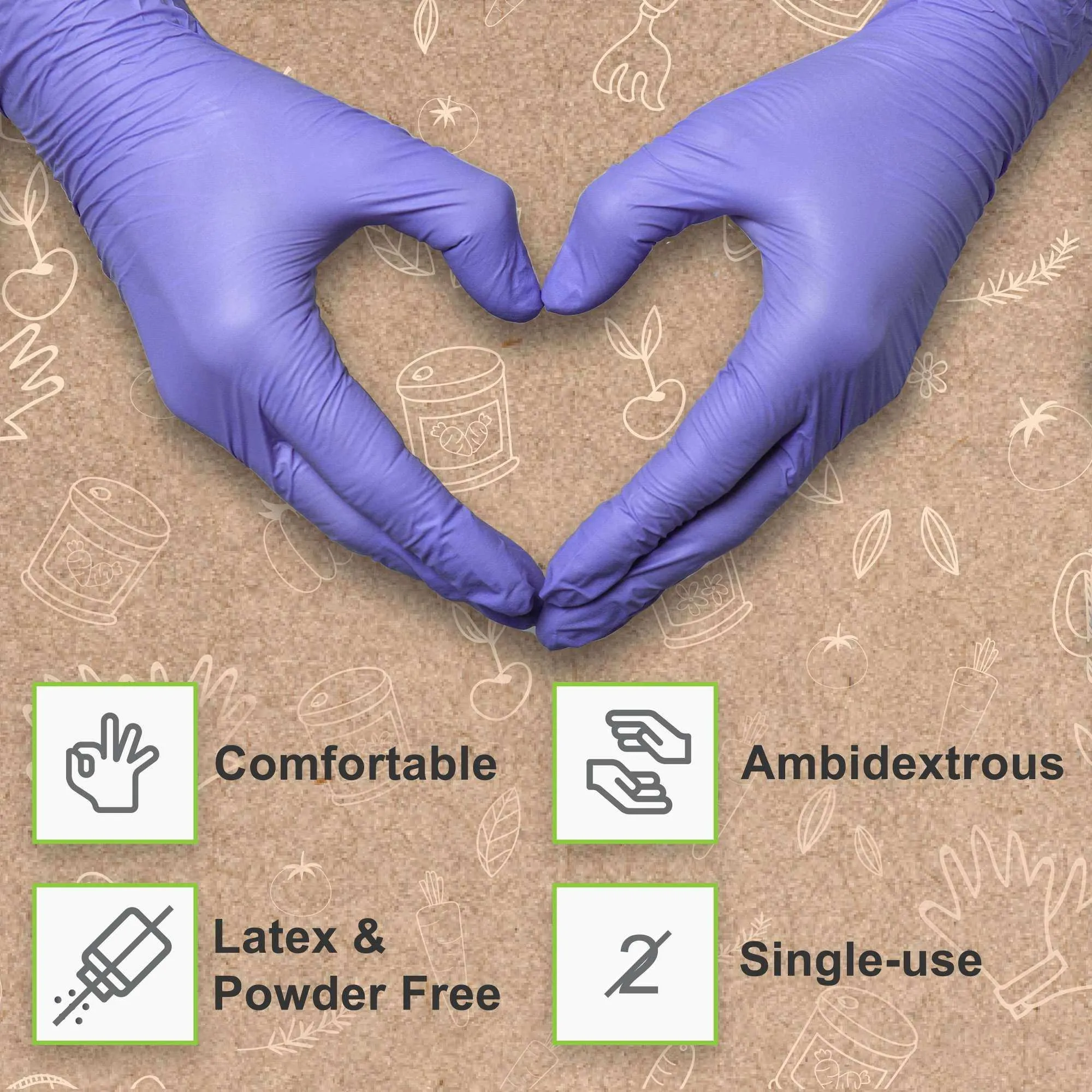 FifthPulse Biodegradable Disposable Nitrile Gloves Violet – 150 Count