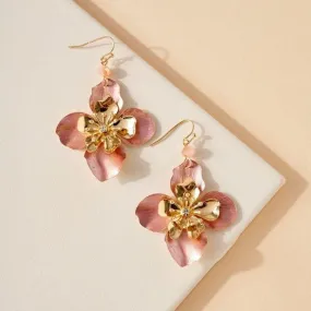 Floral Rose Gold Coated Earrings