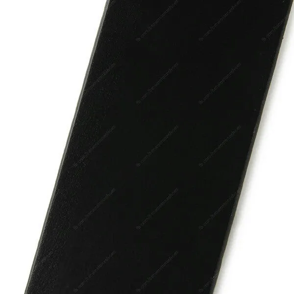 Full Grain Genuine Leather Belt Black City Oxford Guard (Silver Buckle)