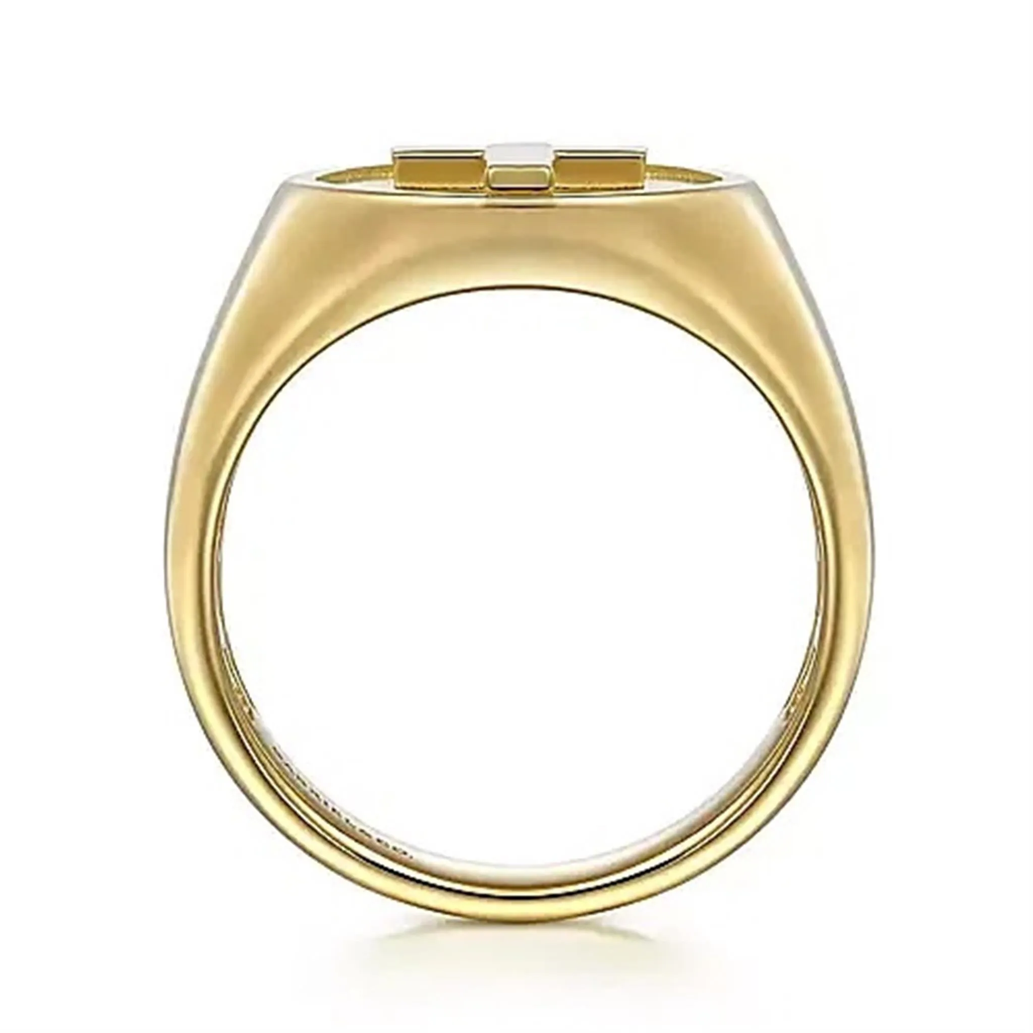 Gabriel 14K Yellow Gold Signet Crest Style Men's Ring
